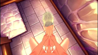 (Trap) Elf maid helps you wash up.